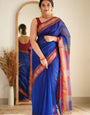 Persian Blue Maheshawari Cotton Silk Saree