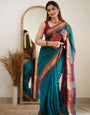 Aqua Deep Maheshawari Cotton Silk Saree