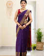 Honey Purple Maheshawari Cotton Silk Saree