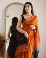 Rusty Orange Maheshawari Cotton Silk Saree