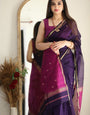 Palatinate Purple Maheshawari Cotton Silk Saree